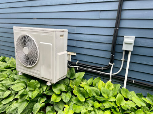 Mini-Split AC and Heat System outside house
