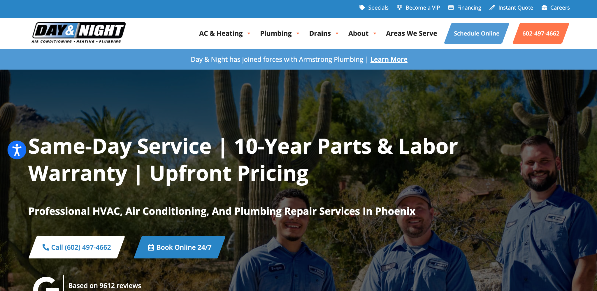 Day & Night Air Conditioning, Heating and Plumbing AC repair company in Gilbert, AZ